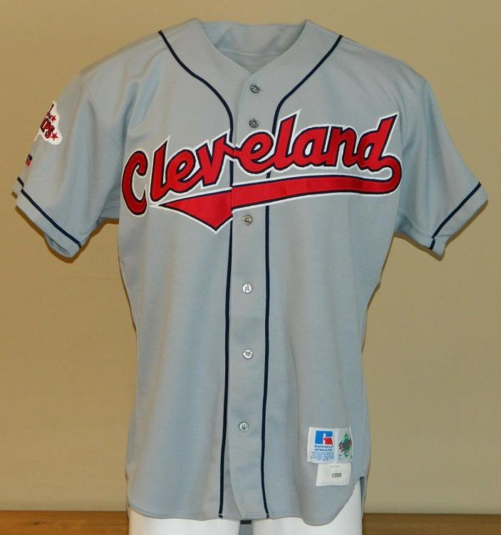1998 Geronimo Berroa Game Worn Cleveland Indians Road Jersey #29 - Russell