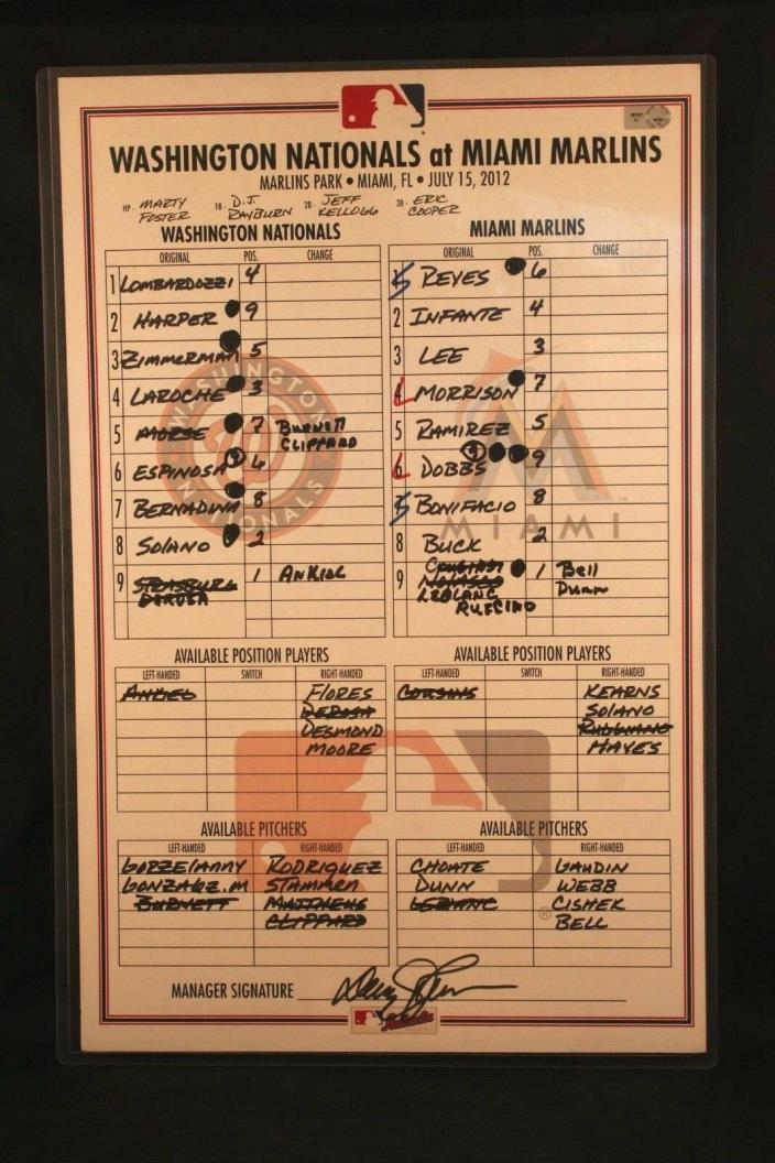 Bryce Harper Rookie Season Official MLB Authenticated Game Roster Card 2012