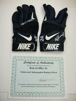 KEN GRIFFEY JR. GAME USED AUTOGRAPHED MARINERS BATTING GLOVES BECKETT CERTIFIED