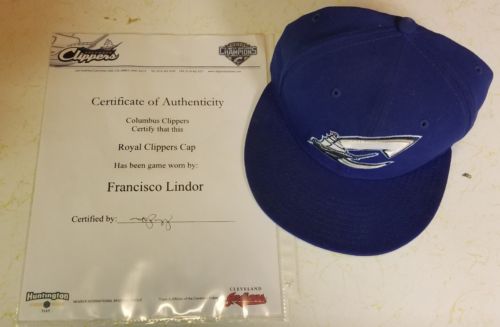 Francisco Lindor Game Used Hat Cap W/COA from Columbus Clippers