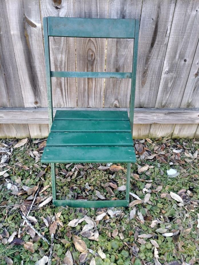 Vintage Chicago Cubs Wrigley Field Stadium Seat Folding Wood/Metal Chair 1920's