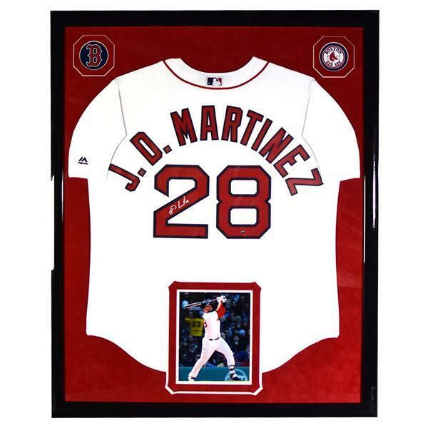 JD Martinez Elite Framed and Signed Boston Red Sox Cool Base Replica Home Jersey