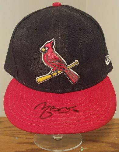 Yadier Molina Cardinals Game Used Hat. Hammered With Usages & MLB Authenticated