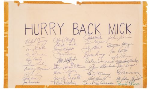 1963 New York Yankees Team Signed Mickey Mantle Hospital Get Well Card COA LOA