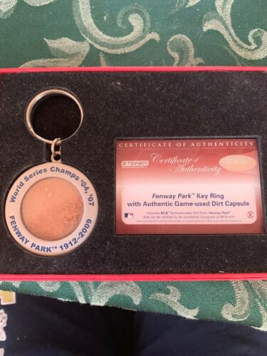 Fenway Park Key Ring With Authentic Game-used Dirt Capsule W/COA
