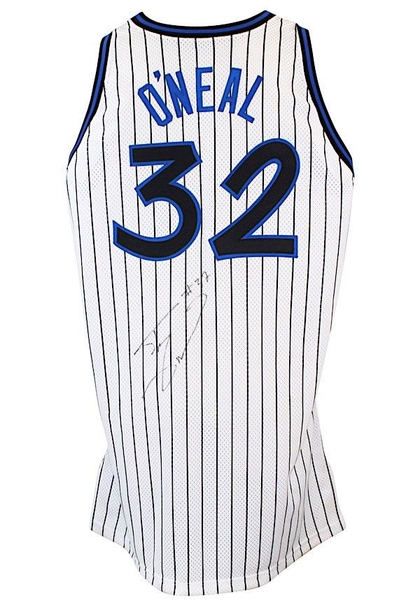 Shaquille O'Neal 1994-95 Game Worn Signed Orlando Magic Jersey Grey Flannel JSA