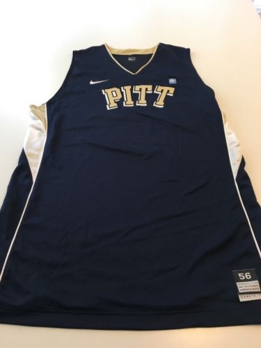 Game Worn Used Pittsburgh Panthers Pitt Basketball Jersey Size 56 Blank