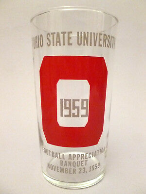 Ohio State Football Appreciation Banquet Glass, 1959, OSU