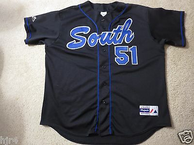 South #51 Baseball Game Worn Majestic Black Jersey XL