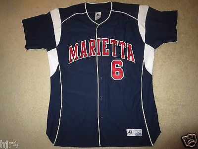 Marietta College Pioneers #6 Baseball Game Worn Jersey LG L