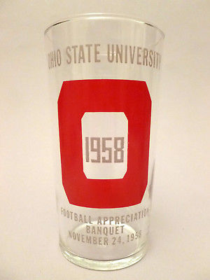 Ohio State Football Appreciation Banquet Glass, 1958, OSU