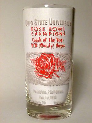 Ohio State Football Rose Bowl Glass, 1958, OSU