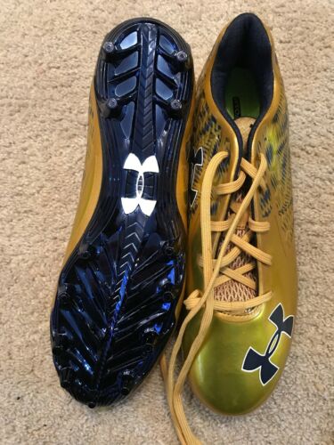 NEW 2015 NOTRE DAME FOOTBALL TEAM ISSUED UNDER ARMOUR CLEATS SIZE 11