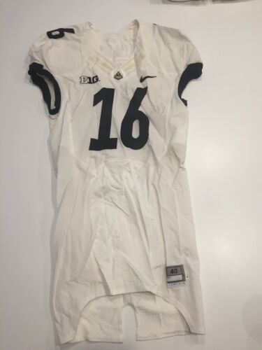 Game Worn Purdue Boilermakers Football Jersey Used Nike #16 Size 40
