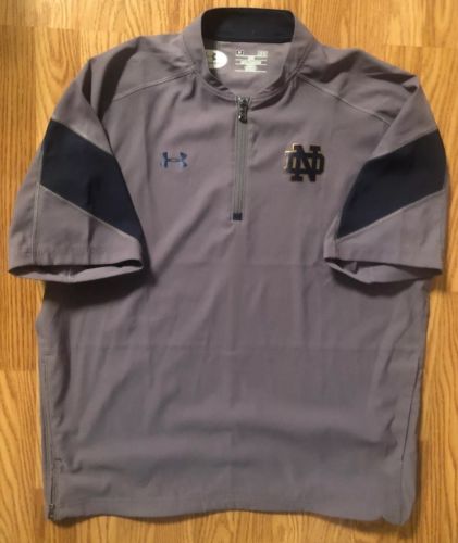 Notre Dame Football Team Issued Under Armour 1/4 Zip large