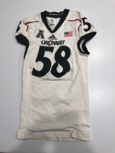 Game Worn Used Adidas Cincinnati Bearcats Football Jersey #58 Size M