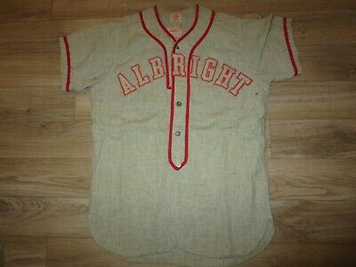 Albright College Lions #3 Baseball Game Worn Used Dodge Davis Flannel Jersey