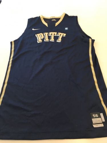 Game Worn Used Pittsburgh Panthers Pitt Basketball Jersey Size 56 Blank Big East