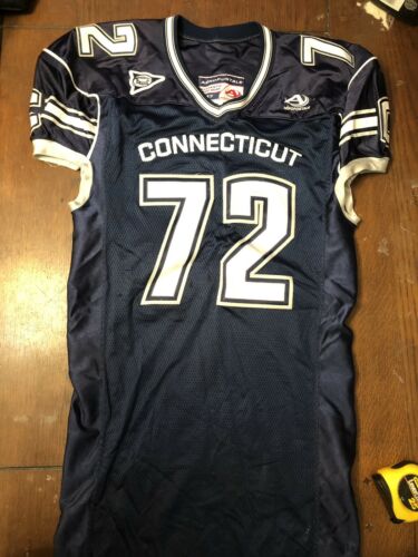 University of Connecticut  Game Used Worn Football Jersey # 72 Blue