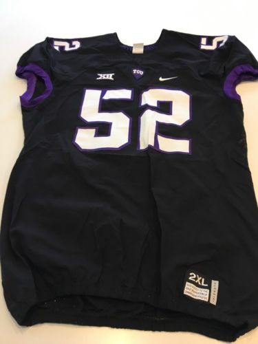 Game Worn Used Nike TCU Horned Frogs Football Jersey #52 Size XXL