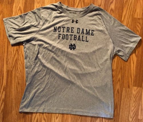 Notre Dame Football Team Issued Under Armour Shirt Irish Size 2xl