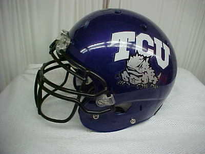 NCAA TCU Horned Frogs Game Worn Football Helmet With Facemask For Collectors