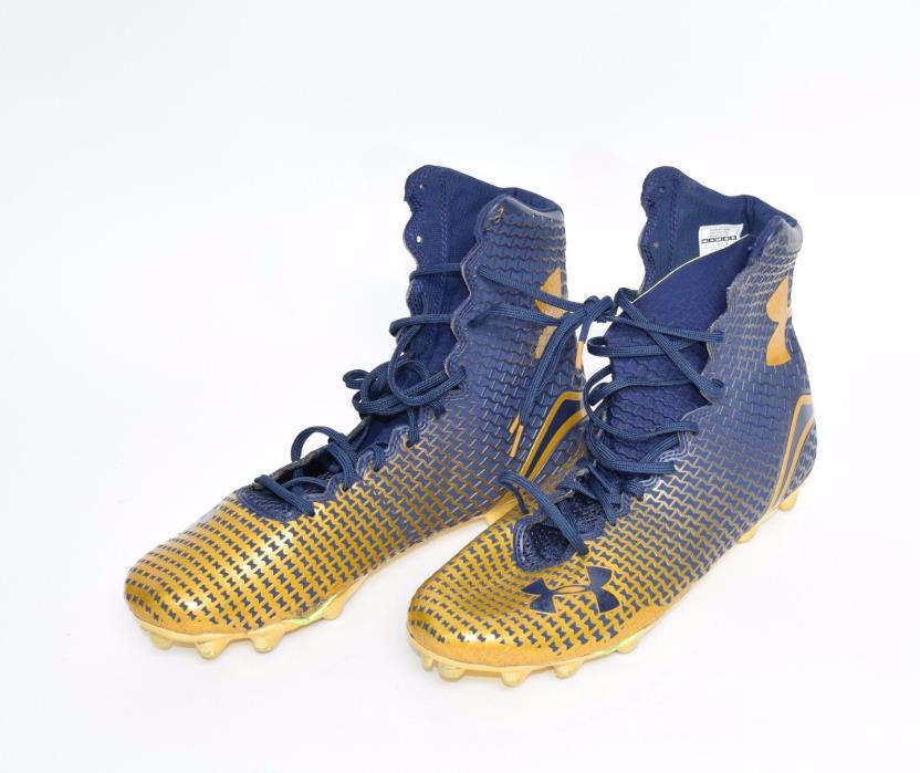 2014? Notre Dame Football Team Issued Under Armour High Top Cleats Size 14