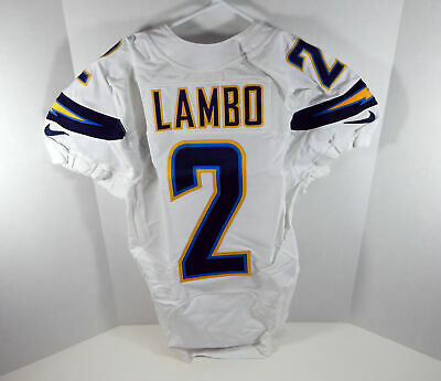 2016 San Diego Chargers Josh Lambo #2 Game Used White Jersey