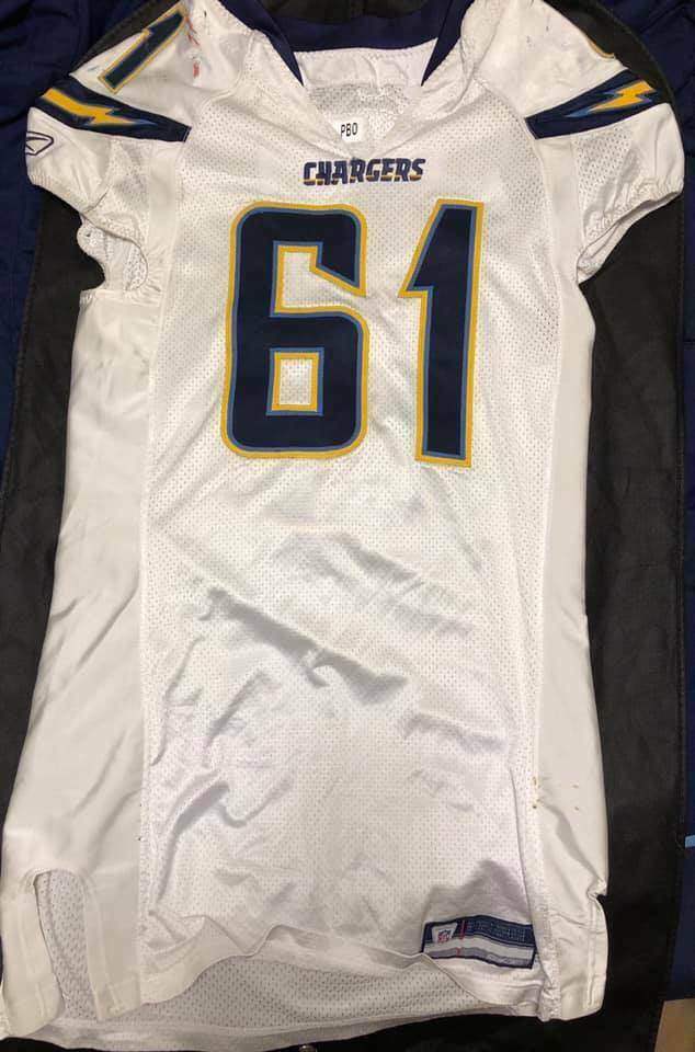 Nick Hardwick 2007 Game Used Jersey AFC Championship Chargers Worn NFL San Diego