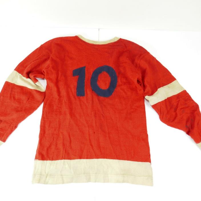 Antique 1910 1920s Ice Hockey Wool Jersey Sweater Shirt NHL CANADIENS red wings