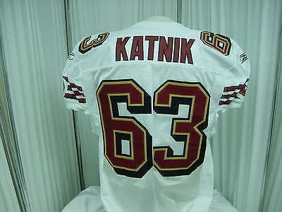 2005 NFL San Francisco 49ers Game Worn Football Jersey #63 Norm Katnik Size- 48