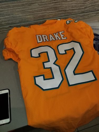 Kenyan Drake Miami Dolphins Game Used Worn Jersey Color Rush Orange Alabama