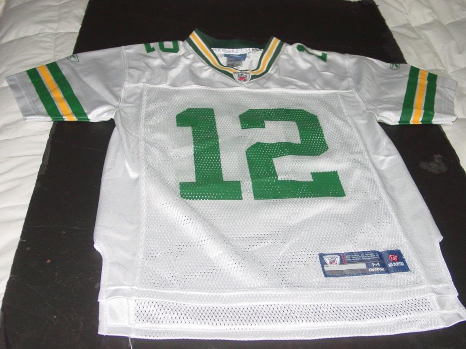 REEBOK RODGERS 12 NFL ON FIELD PLAYERS KIDS M GREEN BAY PACKERS JERSEY FOOTBALL