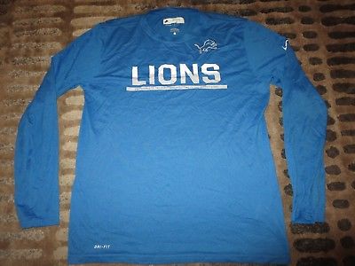 Jeff Locke K Detroit Lions NFL Team Issued Strength Training nike Shirt LG L