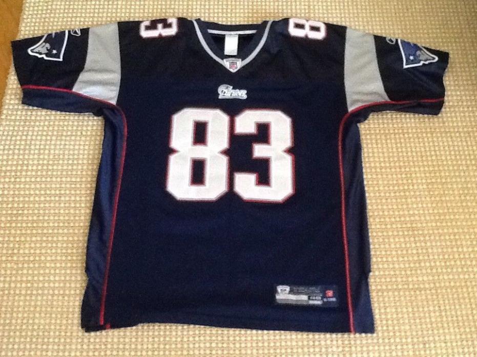 Authentic, New England Patriots NFL blue game football jersey, #83, WELKER.