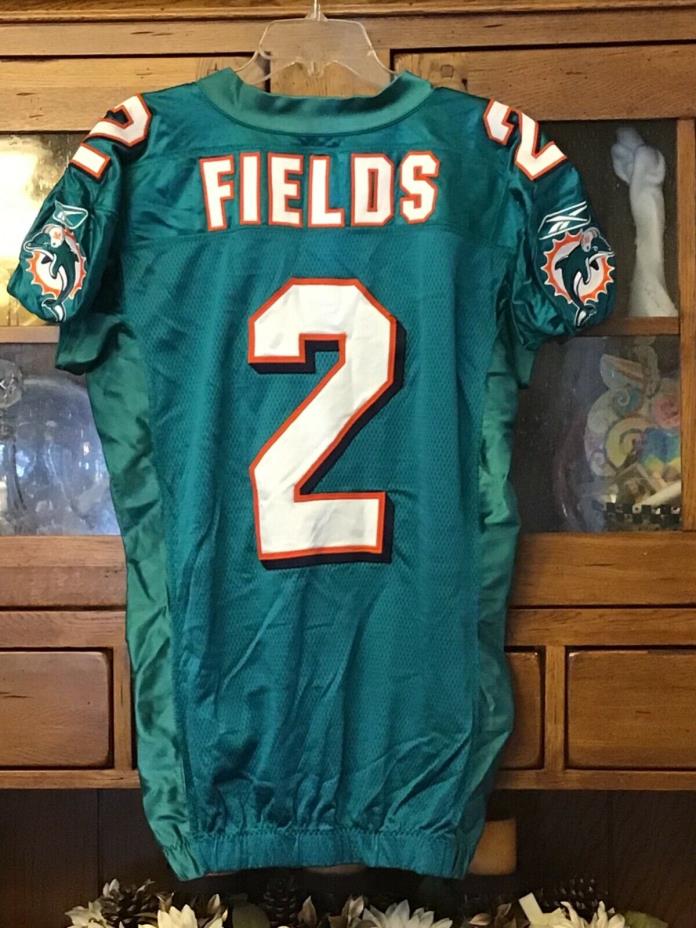 BRANDON FIELDS Game Used 2009 MIAMI DOLPHINS Jersey Michigan st Inside the Five
