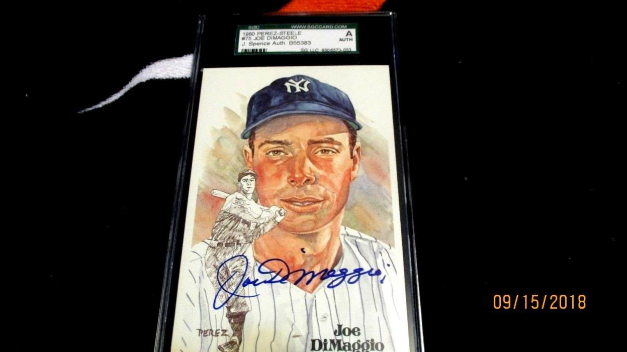 Joe DiMaggio signed Perez Steele Art card SGC/JSA authenticated