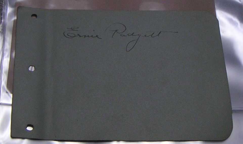Ernie Padgett Signed Album Page Braves Indians D. 1957 TOUGH