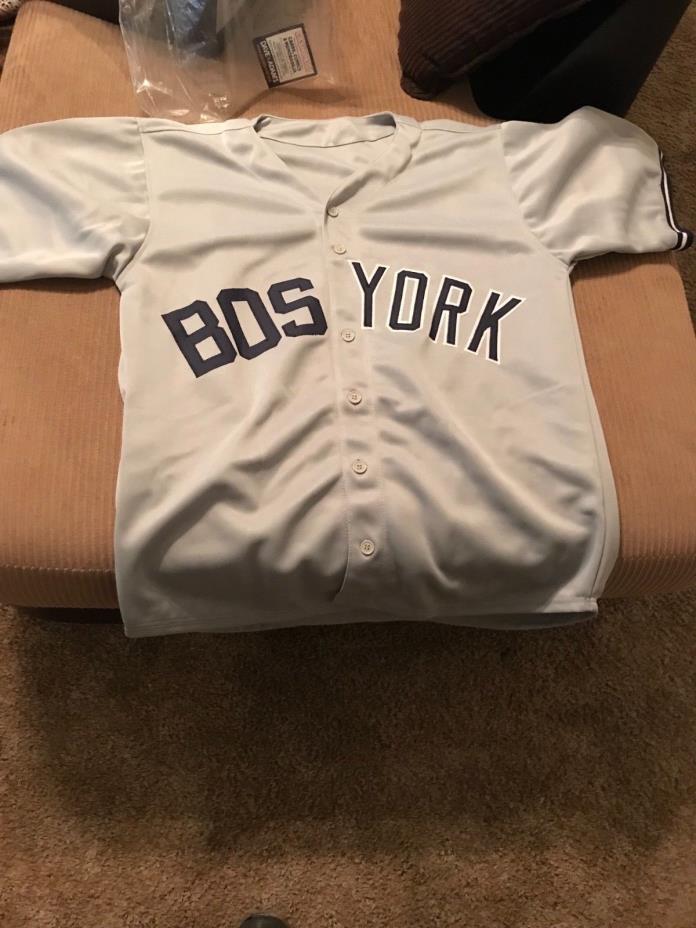 Custom Made 1/2 Red Sox / Yankees Baseball Jersey Bucky Dent and Mike Torrez