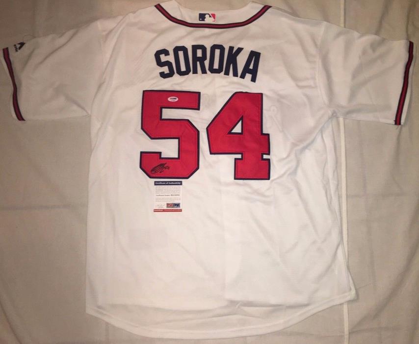 Mike Soroka SIGNED #54 Atlanta Braves size XL jersey w/ PSA COA & holo - RARE!