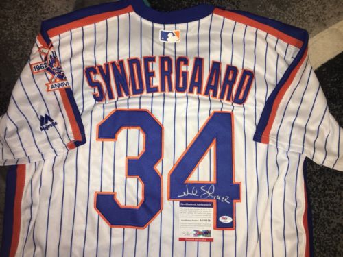 Noah Syndergaard Signed New York Mets Throwback Jersey Thor Ace PSA/DNA