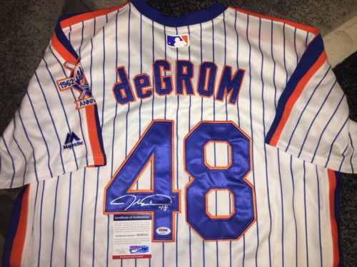 Jacob DeGrom Signed New York Mets Throwback Jersey All Star Ace PSA/DNA