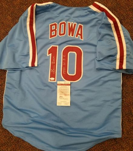 Larry Bowa Autograph Signed Insrcb. Phillies Custom Jersey JSA Witness COA Auto