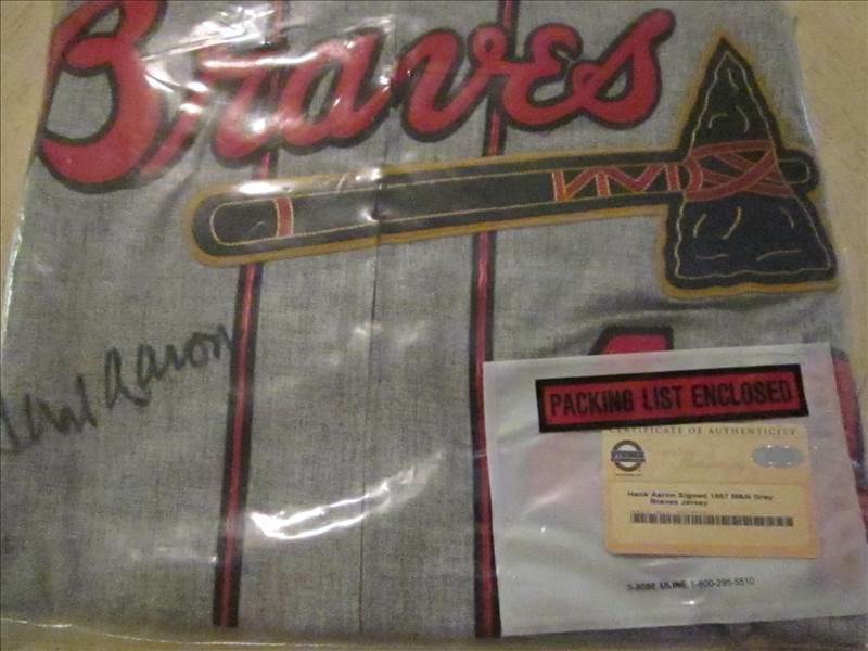 Hank Aaron Signed Authentic 1957 M&N Milwaukee Braves MLB Baseball Jersey