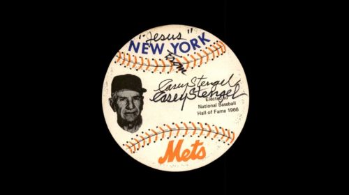 Casey Stengel Signed Coaster Auto Autograph - Signed Twice