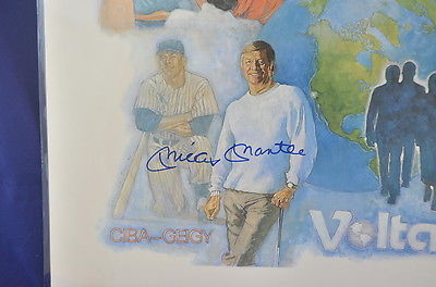 MICKEY MANTLE Signed 16x20 Voltaren Limited Edition Print * PSA/DNA