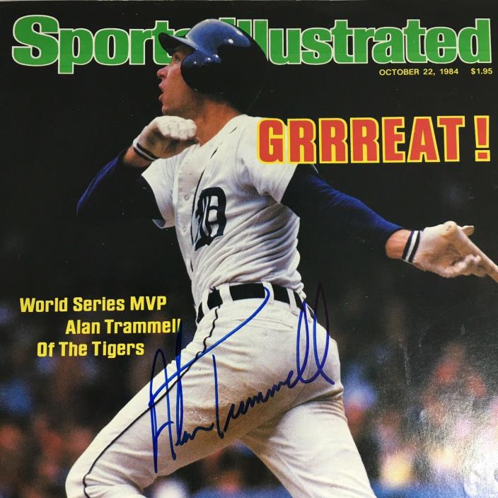 Alan Trammell Signed 1984 Sports Illustrated Autograph Detroit Tigers WS MVP HOF