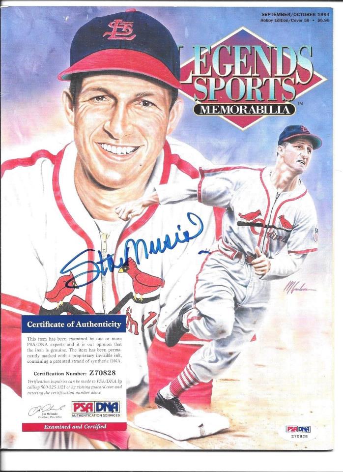 Stan Musial Signed Sept/Oct 1994 Legend Sports PSA COA & Hologram #Z70828