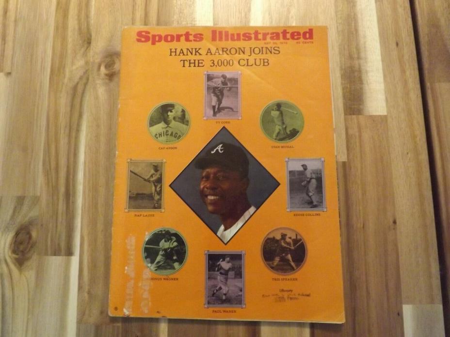 May 25 1970 Sports Illustrated No Label Hank Aaron 3000th Hit Club