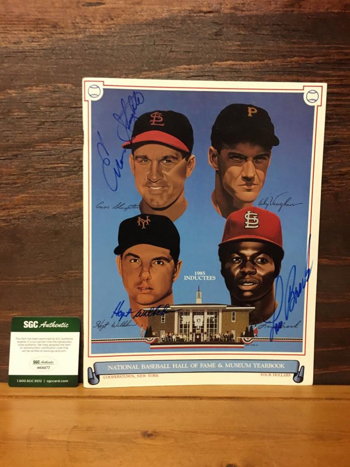 Brock, Slaughter & Wilhelm Signed HOF Yearbook SGC COA & Hologram #AA06673